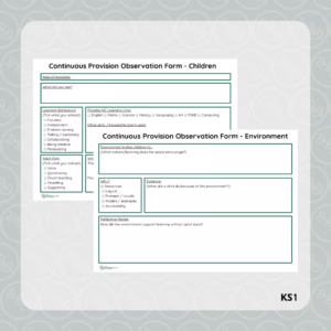KS1 Continuous Provision Observation Forms
