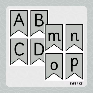 Letter Bunting - Grey Green