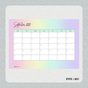 2025-2026 Monthly Calendar - Pastel Ombre