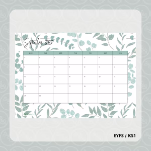 2025-2026 Monthly Calendar - Botanical Leaves