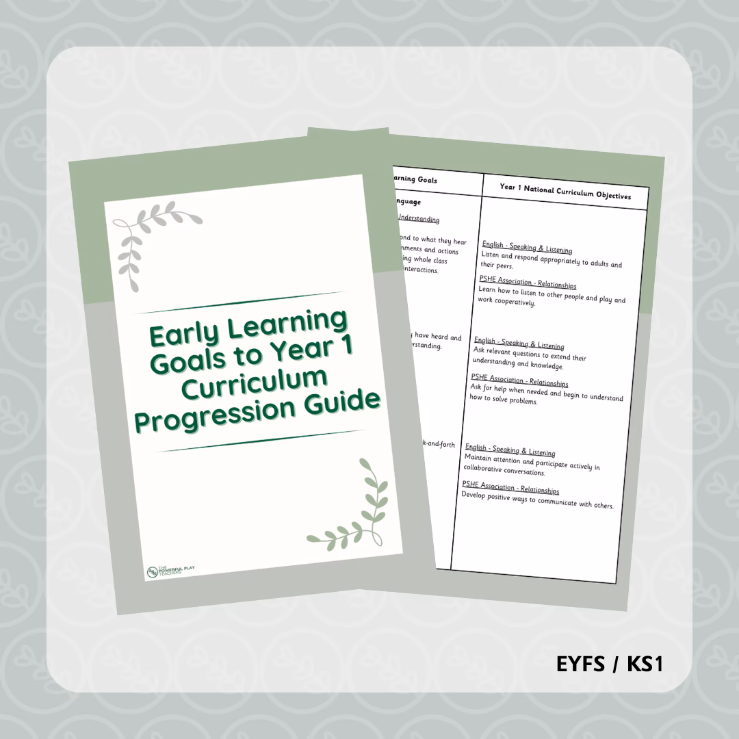 Early Learning Goals to Year 1 Curriculum Progression Guide