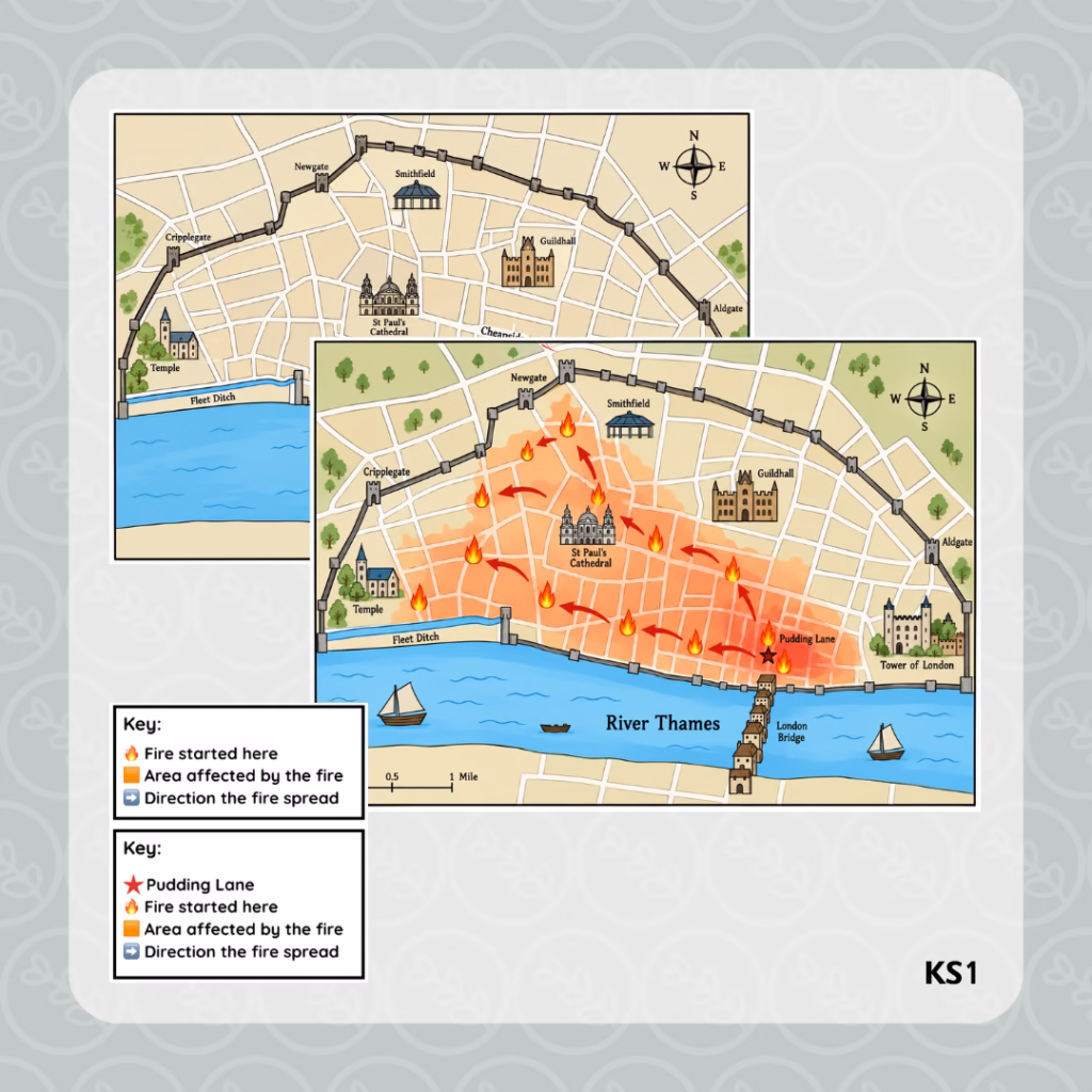 The Great Fire of London Map