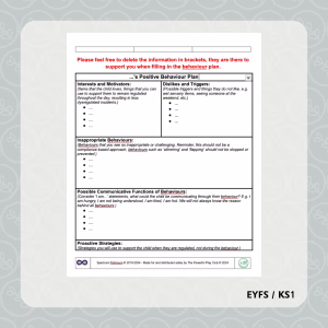 Individual Positive Behaviour Plan