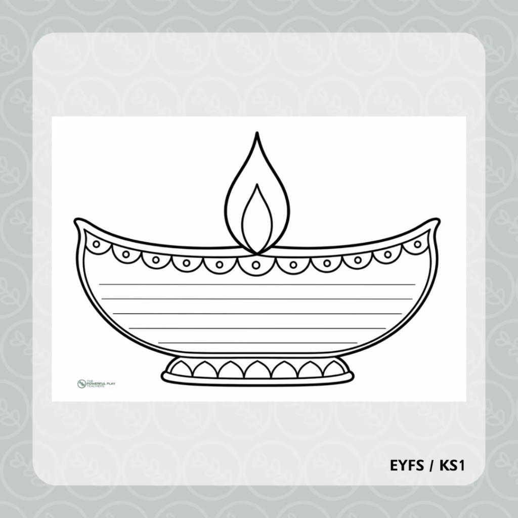 Diya Lamp Writing Frame