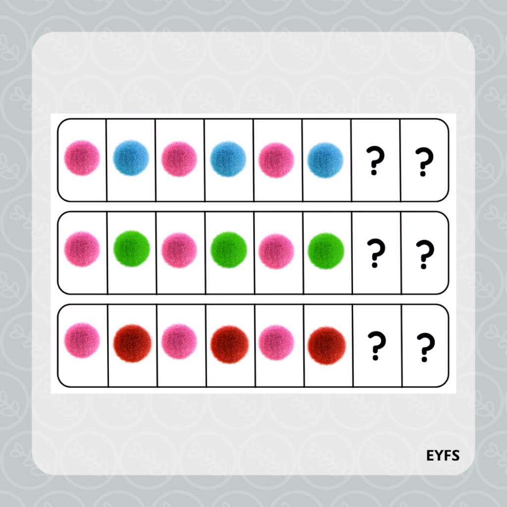 Complete the Pom Pom Repeating Pattern