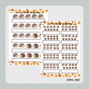 Hedgehog Themed Number Bonds to 5 and 10