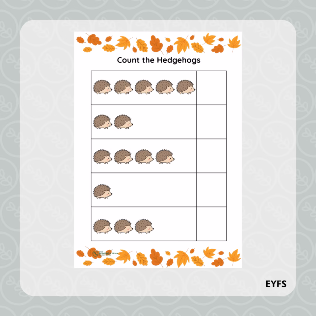 Count the Hedgehogs (1-5, 1-10)