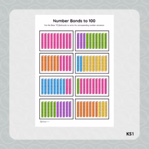 Number Bonds to 100 Base 10 Flashcards