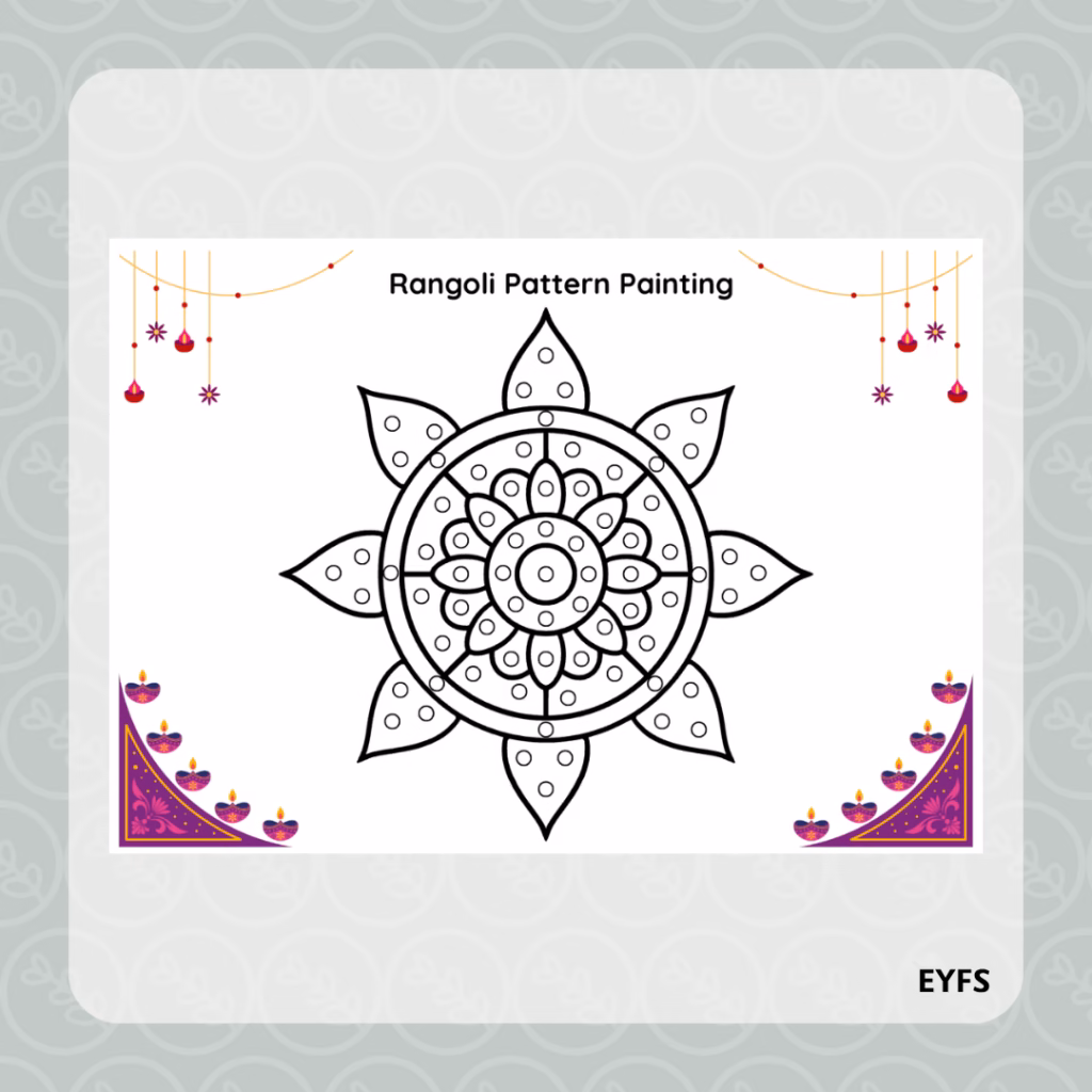 Rangoli Pattern Cotton Bud Painting